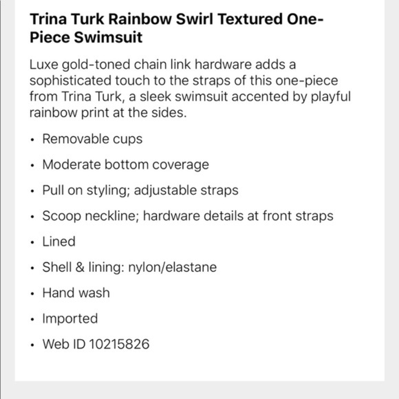 TRINA TURK 10  RAINBOW SWIRL ONE PIECE - Picture 11 of 14